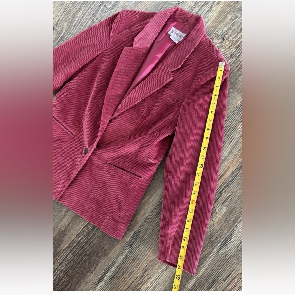 Vtg Worthington Corduroy Blazer Jacket Womens 10 Mauve Pockets Career Preppy - Picture 8 of 10